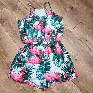 Large Tropical Flamingo Romper
